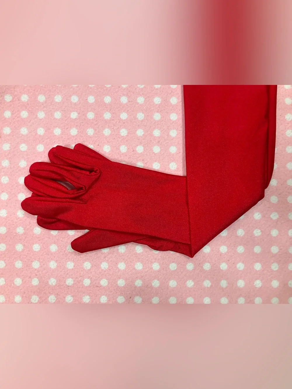 Red Opera Length Gloves OS